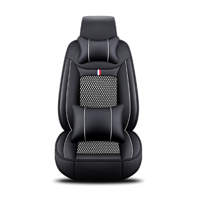 Juego completo de fundas de asiento de coche de cuero gris claro, divertidas, de calidad perfecta, lujo