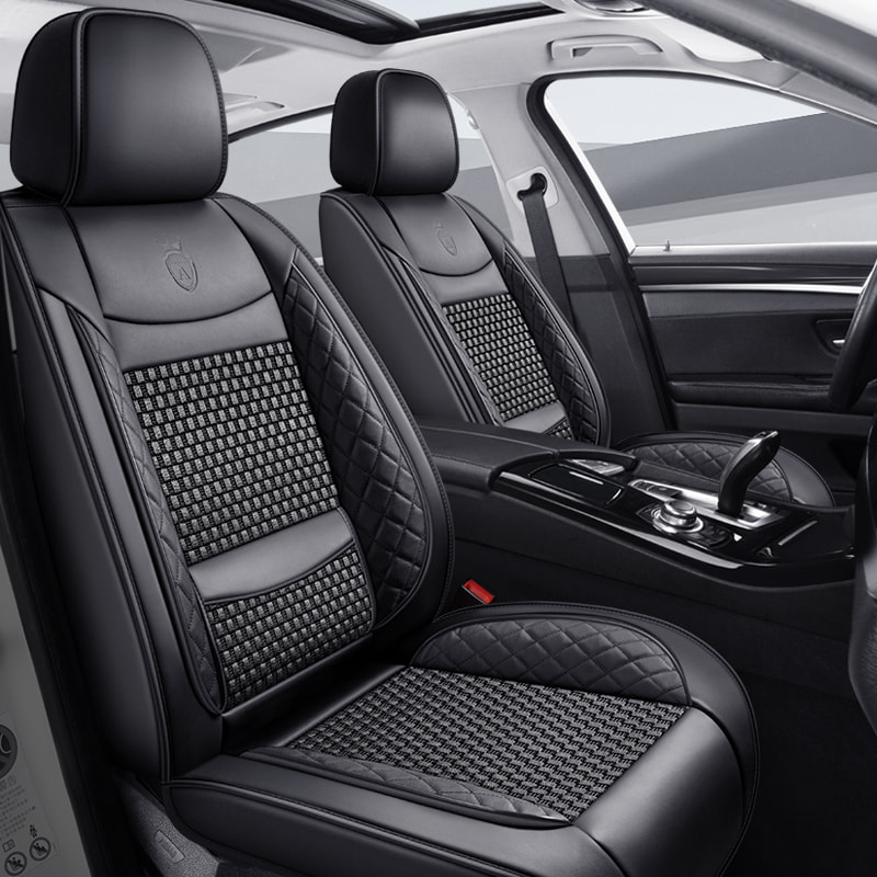 Cojín para asiento de coche de piel sintética marrón