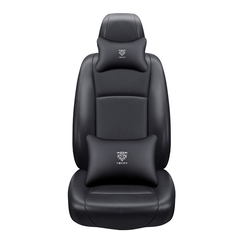 Funda para asiento de coche, camión o SUV, sin lados, de 3 piezas, con logotipo bordado en gris